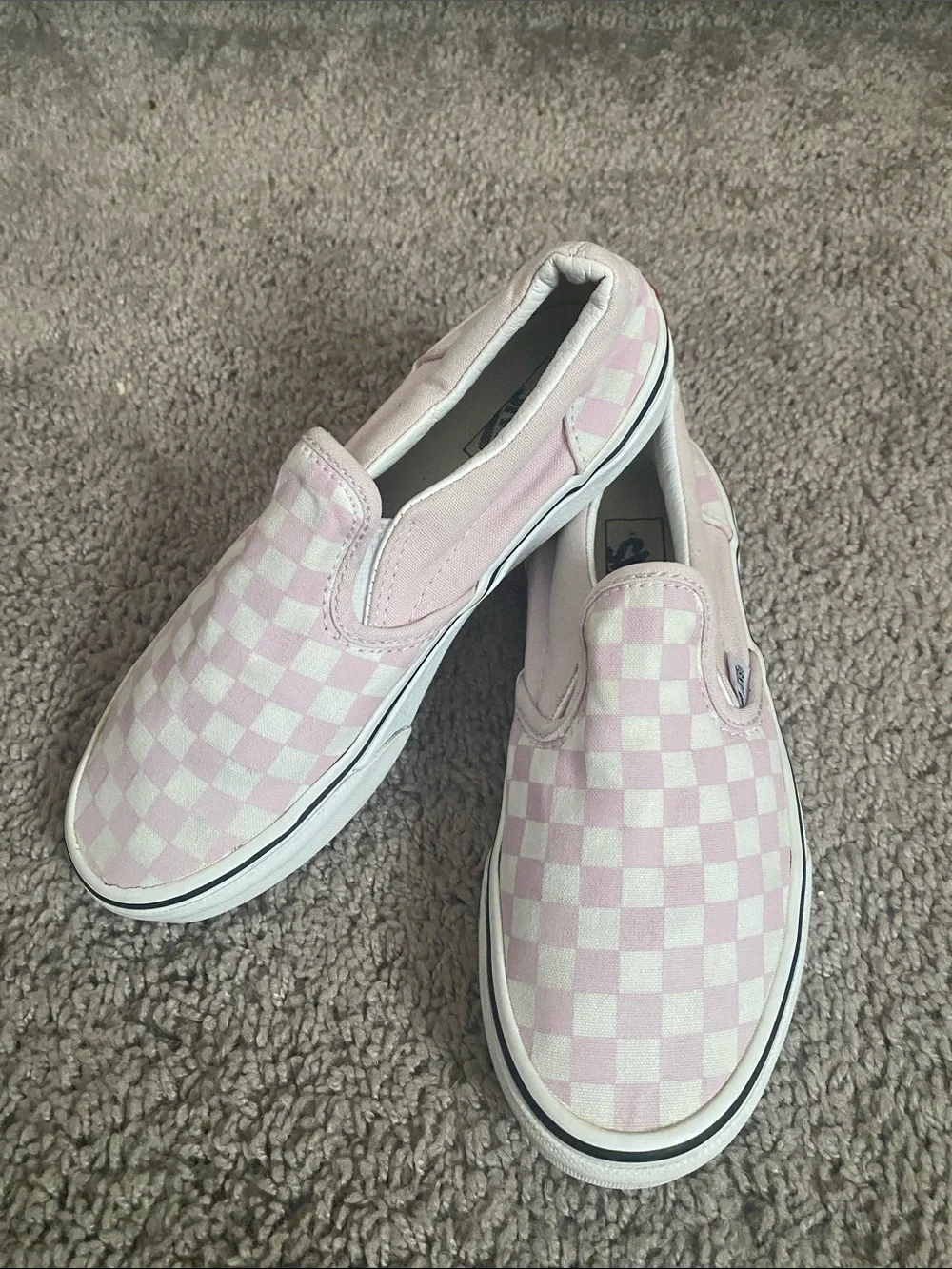 Vans off the wall low Kids Slip-On Checkerboard Sneakers - Light Pink/White
